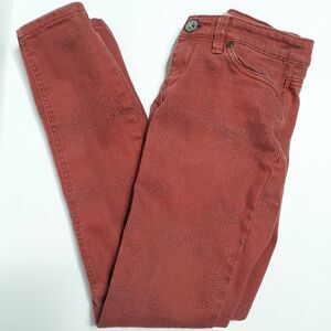 UnionBay Red Jeans with black spotted print colored jeans size 1 womens misses